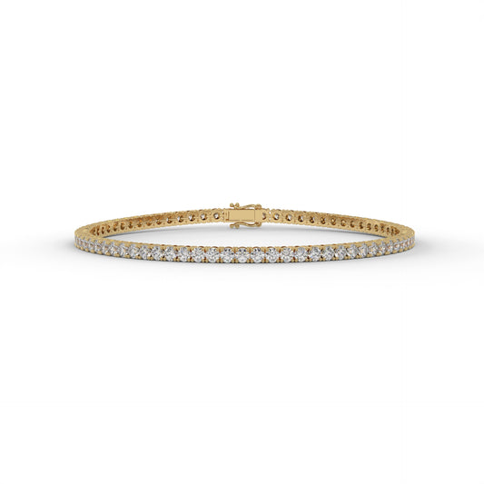 4CTW Lab-Grown Diamond Tennis Bracelet – 2.5mm DE VS+ Rounds, 14K Gold, Multiple Lengths