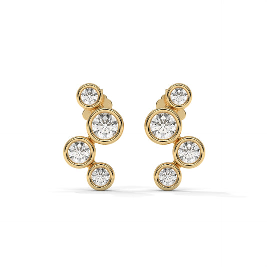 0.45 CTW Round Lab-Grown Diamond Bezel-Set Stud Earrings – E–F VS1/VS2, 14K / 18K Gold Options