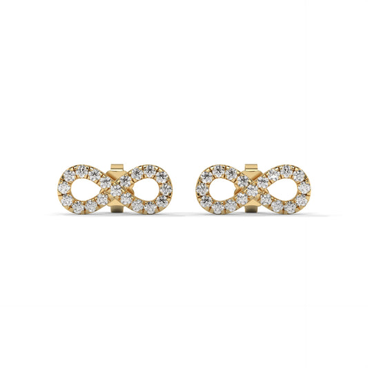 Infinite Lab-Grown Diamond Pave-Set Stud Earrings – E–F VS1/VS2, 14K / 18K Gold Options