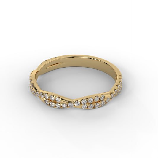 2.6MM Twist Lab Diamond Wedding Band – 14K Gold (.30CTW)