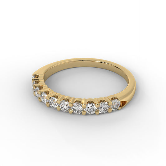 2.6MM Round Shared Prong Lab Diamond Wedding Band – 14K Gold