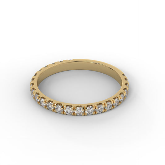 2.10MM 3/4 Pave Lab Diamond Wedding Band – 14K Gold (.60CTW)