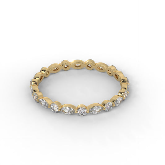 2MM Round & Marquise Floating Lab Diamond Eternity Band – 14K Gold (.65CTW)