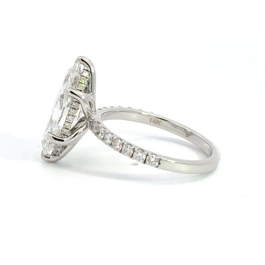 3CT MARQUISE - TULIP HEAD - Hidden Halo - Half Pave - Ready to Ship