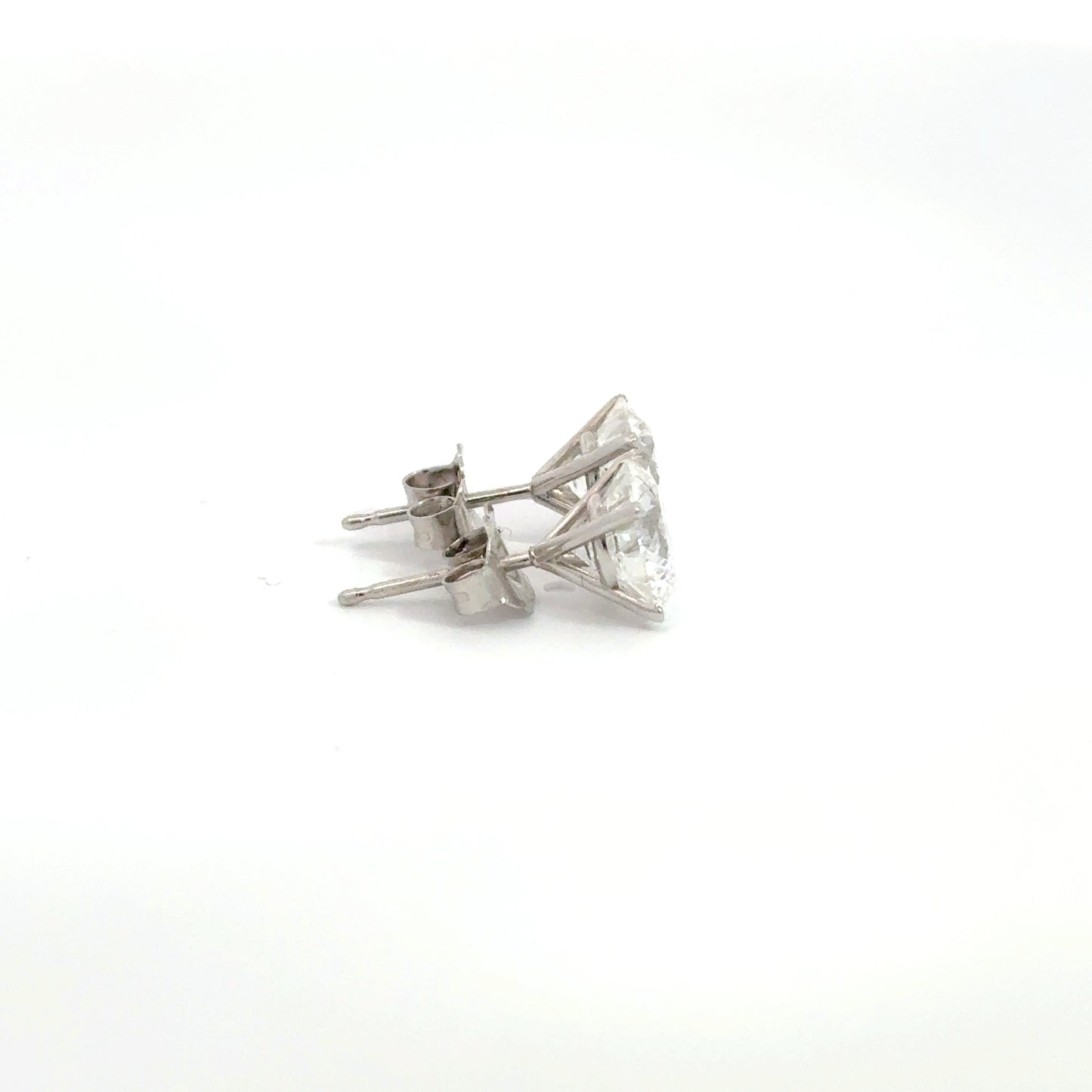 3.00 CTW DโE VS+ Round Lab-Grown Diamond Stud Earrings โ 14K White Gold (Friction Backs)