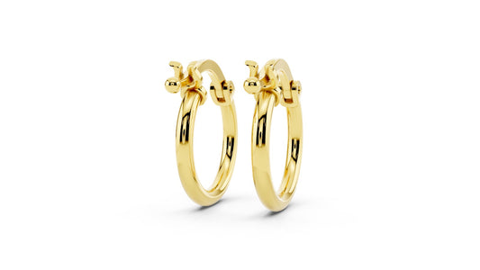 Earrings of the month! 12MM Gold Hoop Earrings with Latch Back – 14K Gold