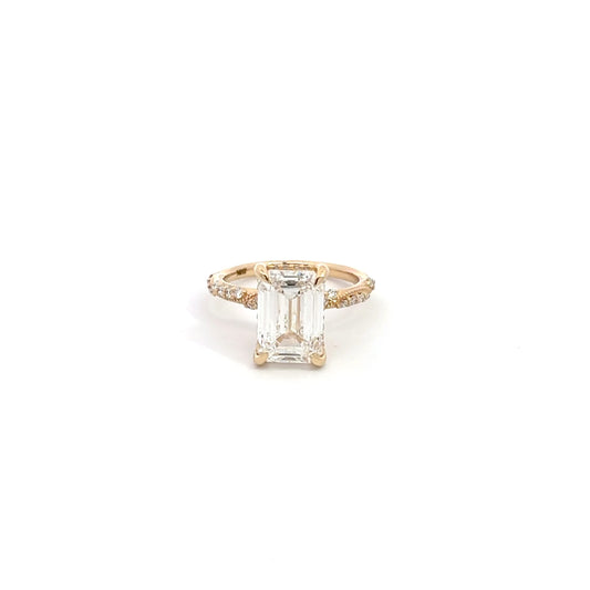 3.86CT E VVS2 Emerald Lab Grown Vintage Engagement Ring