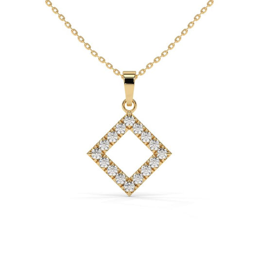 0.5 CTW Gold Rhombus Lab-Grown Diamond Necklace in 14K / 18K Gold Options