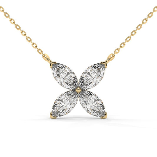 2 CTW Marquise Lab-Grown Diamond Butterfly Pendant in 14K / 18K Gold Options