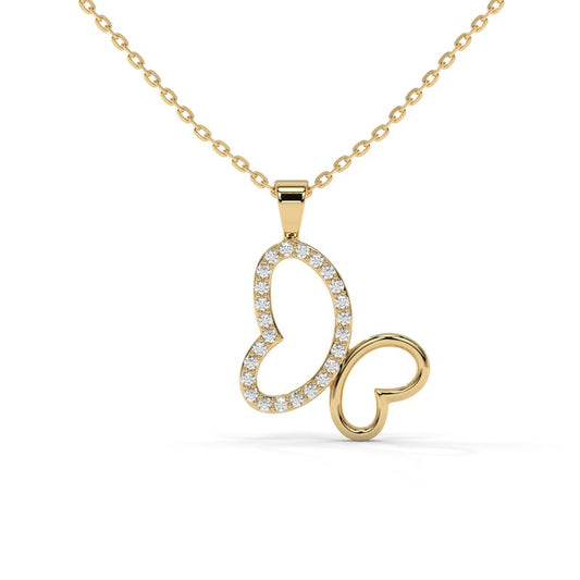 0.125 CTW Butterfly Diamond Necklace in 14K / 18K Lab-Grown Gold Options