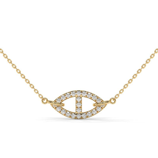 1 CTW Lucky Eye Pavé Round Lab-Grown Diamond Pendant in 14K / 18K Gold Options