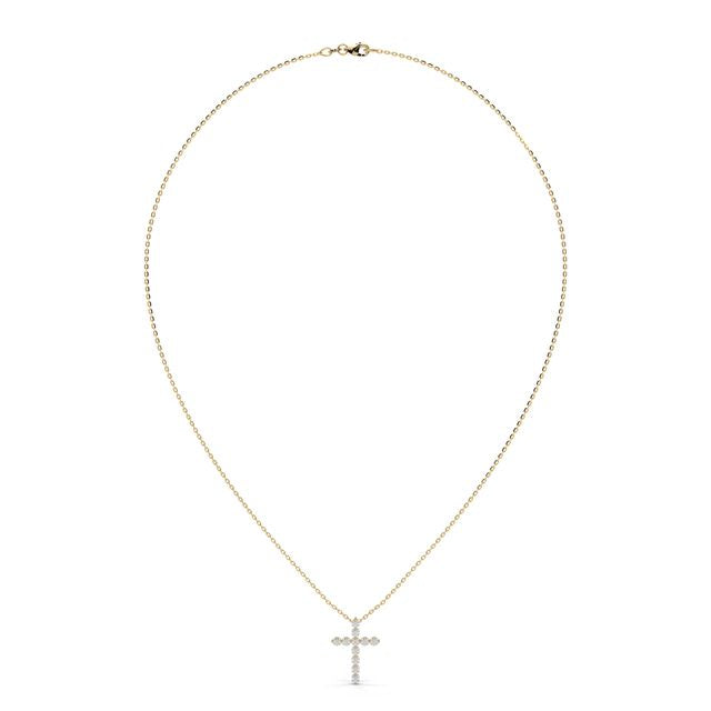0.275 CTW Round Lab-Grown Diamond Cross Pendant in 14K / 18K Gold Options