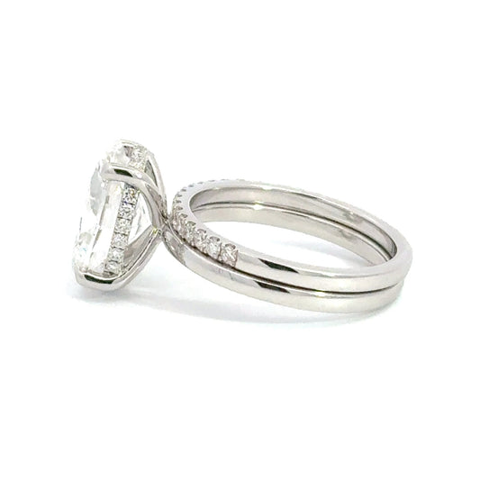 4CT OVAL WEDDING SET - 14K White - READY TO SHIP