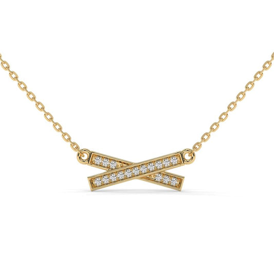 0.068 CTW Round Lab-Grown Diamond X-Shaped Pendant in 14K / 18K Gold Options