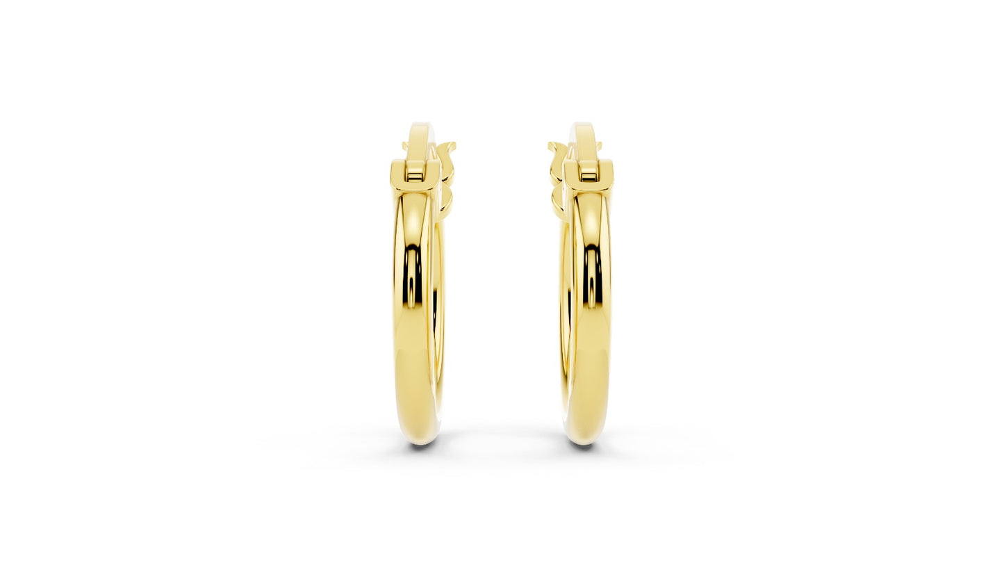 Earrings of the month! 12MM Gold Hoop Earrings with Latch Back – 14K Gold