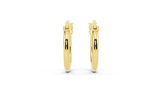 Earrings of the month! 12MM Gold Hoop Earrings with Latch Back – 14K Gold