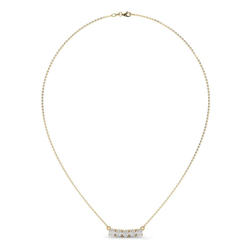 1.50 CTW Round Lab-Grown Diamond 5 Stone Pendant in 14K / 18K Gold Options