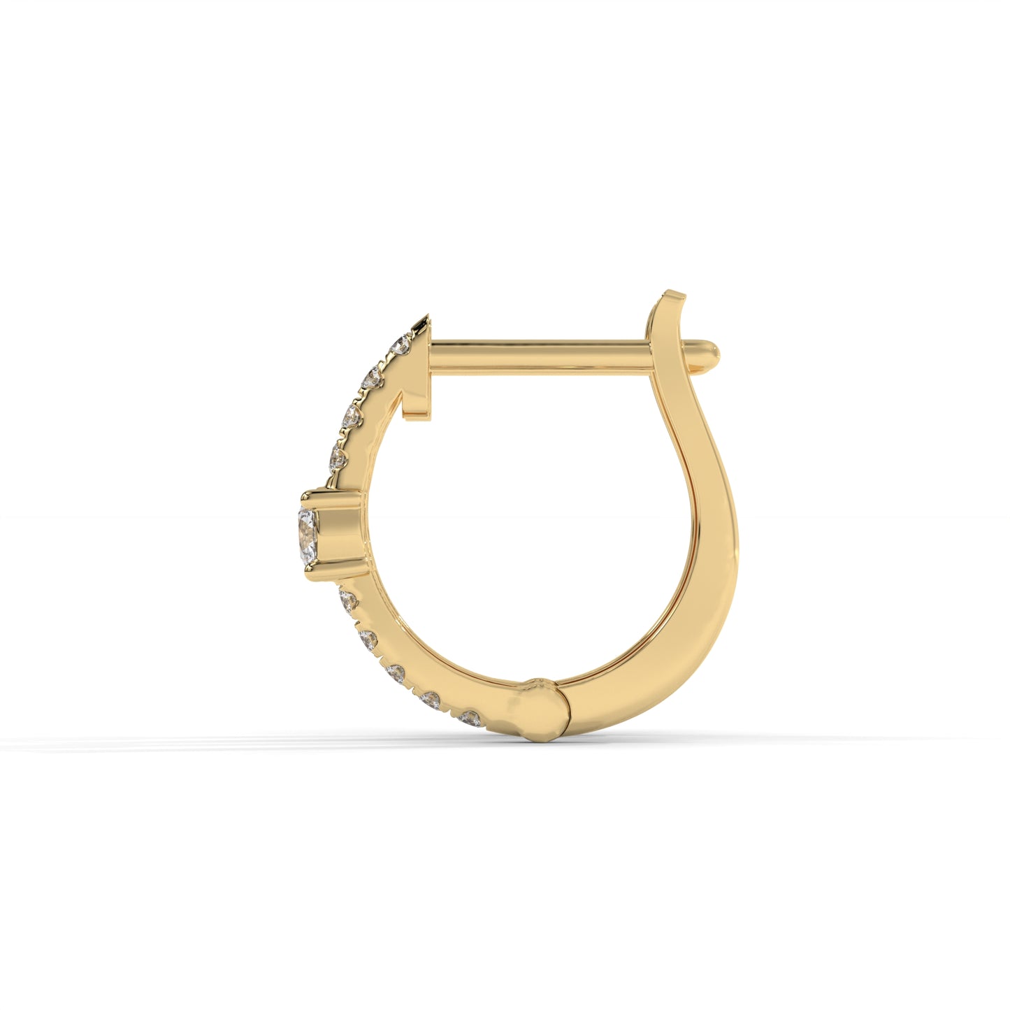 Hoop Lab-Grown Diamond Pave Stud Earrings – E–F VS1/VS2, 14K / 18K Gold Options