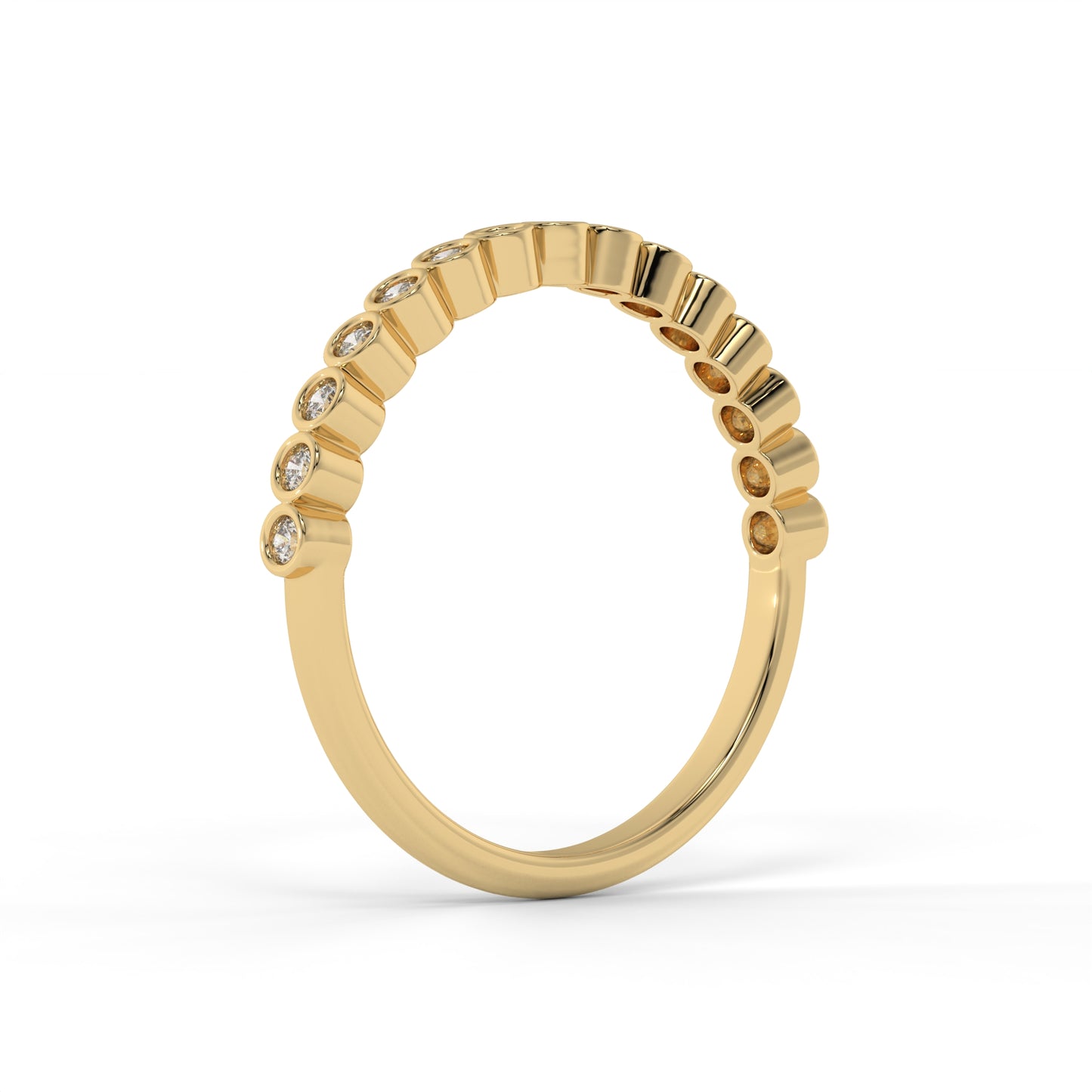 1.8MM Bezel Set Round Floating Lab Diamond Wedding Band – 14K Gold (.25CTW)