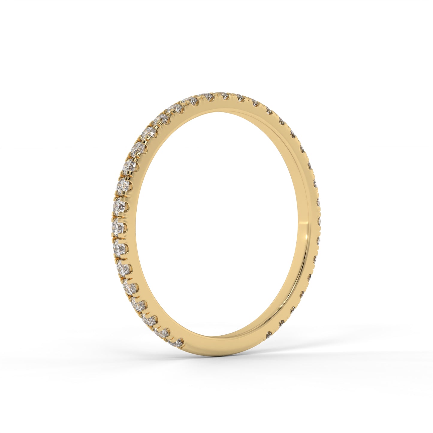 1.5MM 3/4 Pave Lab Diamond Wedding Band – 14K Gold (.28CTW)