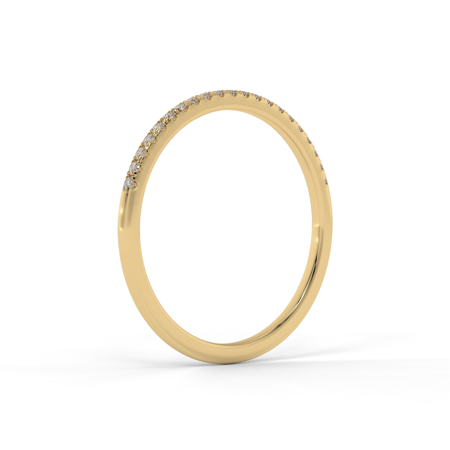 1.2MM Extra Petite Pave Lab Diamond Wedding Band – 14K Gold (.085CTW)