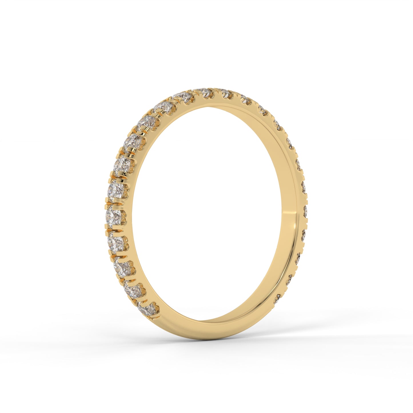 2.10MM 3/4 Pave Lab Diamond Wedding Band – 14K Gold (.60CTW)