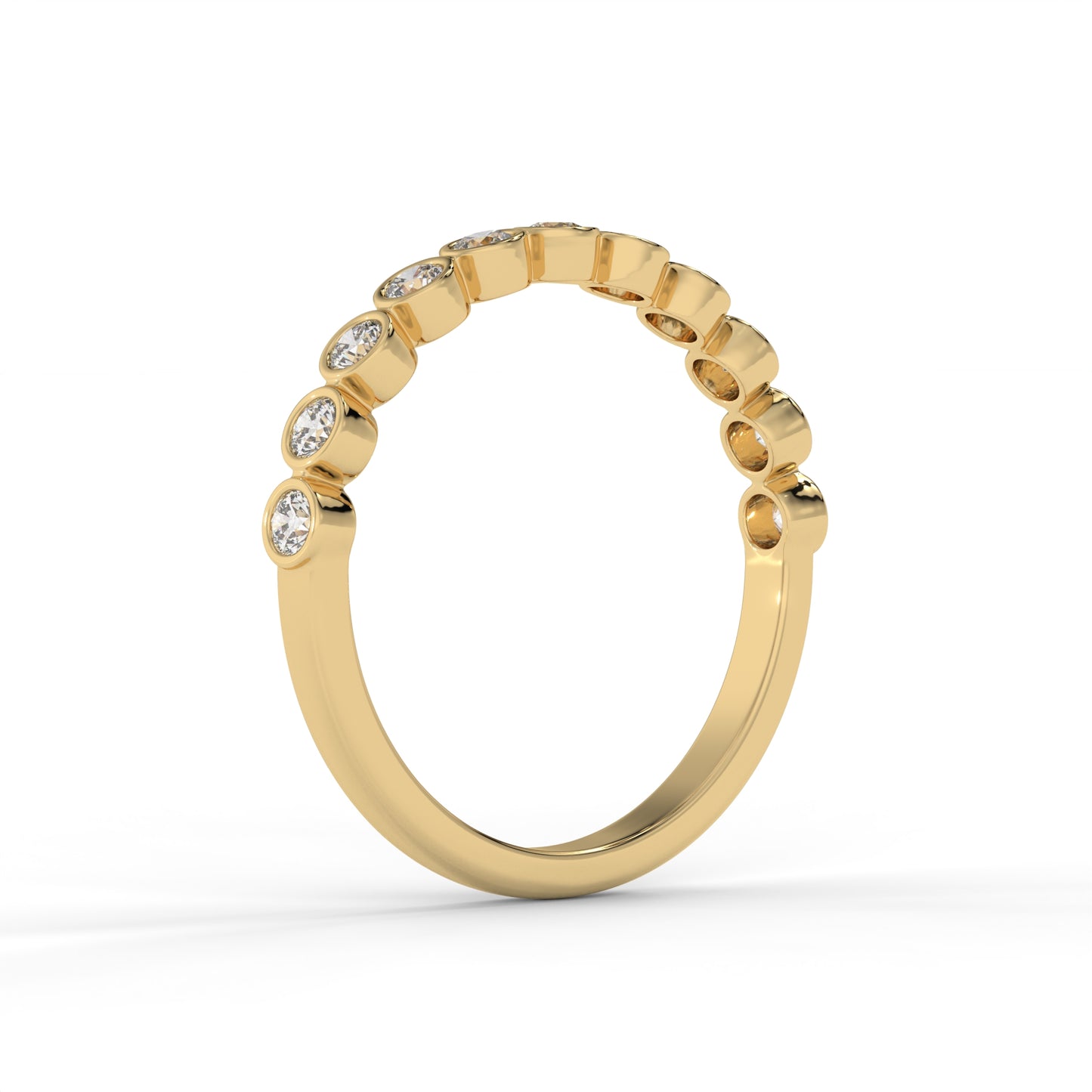 Bezel Set Round Lab Diamond Bubble Band – 14K Gold (.45CTW)