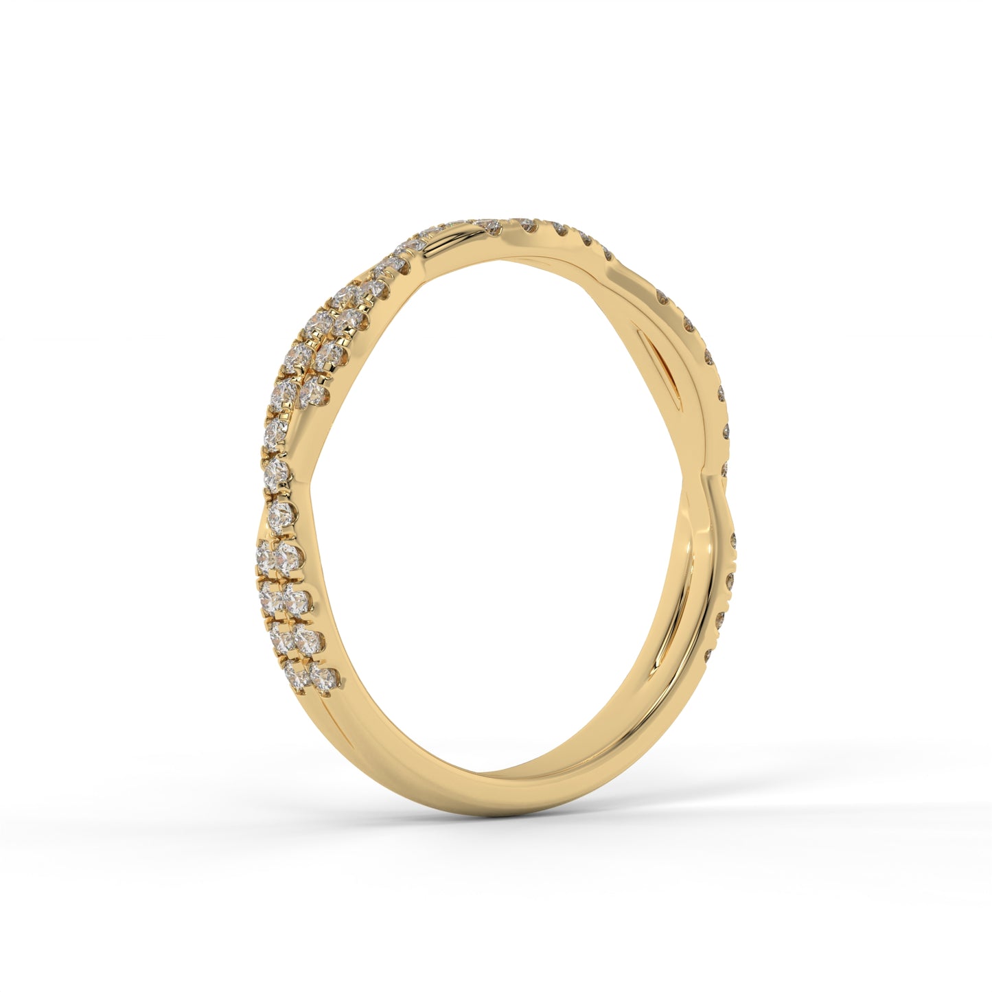 2.6MM Twist Lab Diamond Wedding Band – 14K Gold (.30CTW)