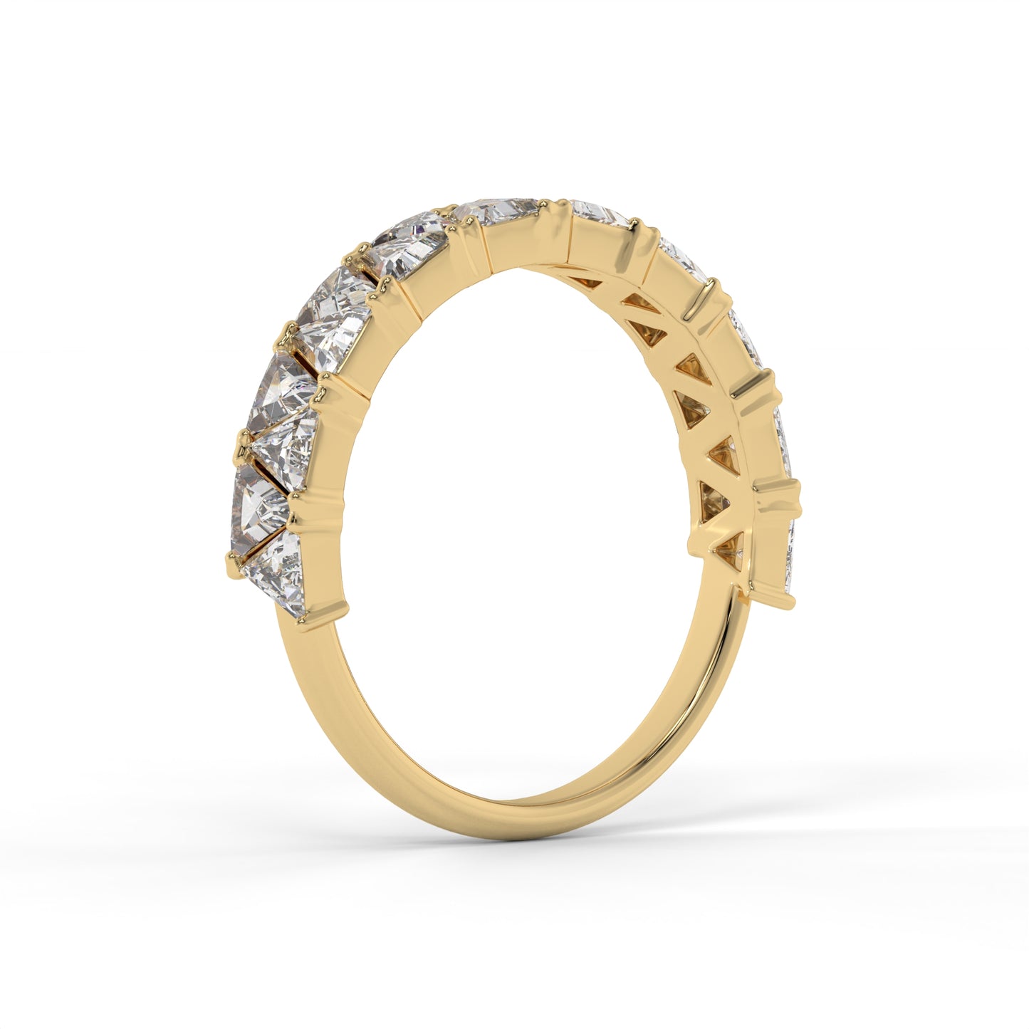 3.8MM Trillion Lab Diamond Wedding Band – 14K Gold (1.45CTW)