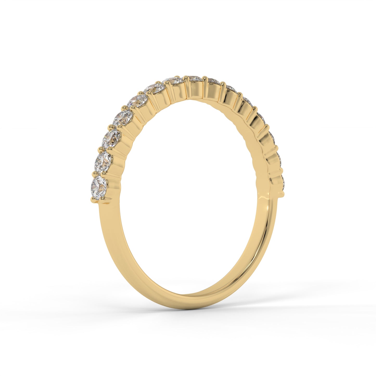 2MM Double Prong Floating Lab Diamond Wedding Band – 14K Gold (.50CTW)
