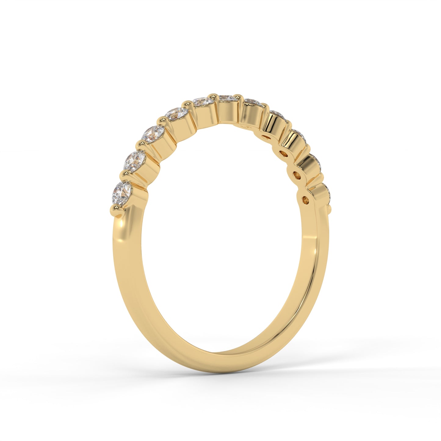 Half Floating Round Lab Diamond Wedding Band – 14K Gold (.33CTW)