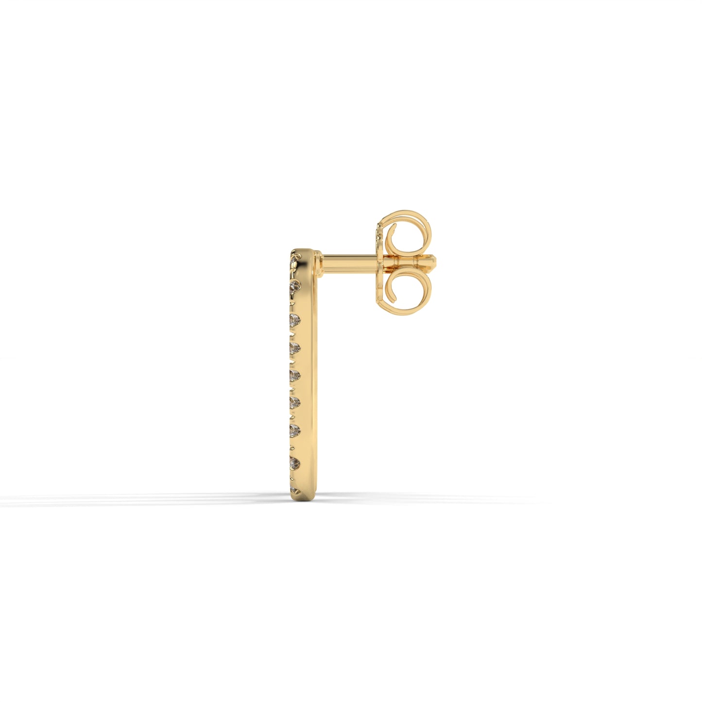 Paper Clip Lab-Grown Diamond Pave-Set Earrings – E–F VS1/VS2, 14K / 18K Gold Options