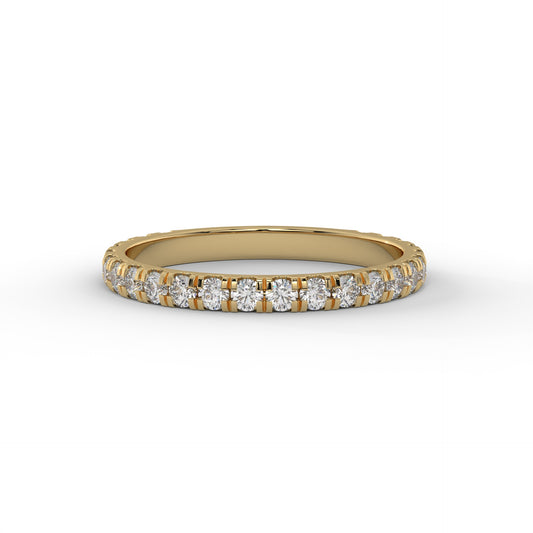 2.10MM 3/4 Pave Lab Diamond Wedding Band – 14K Gold (.60CTW)