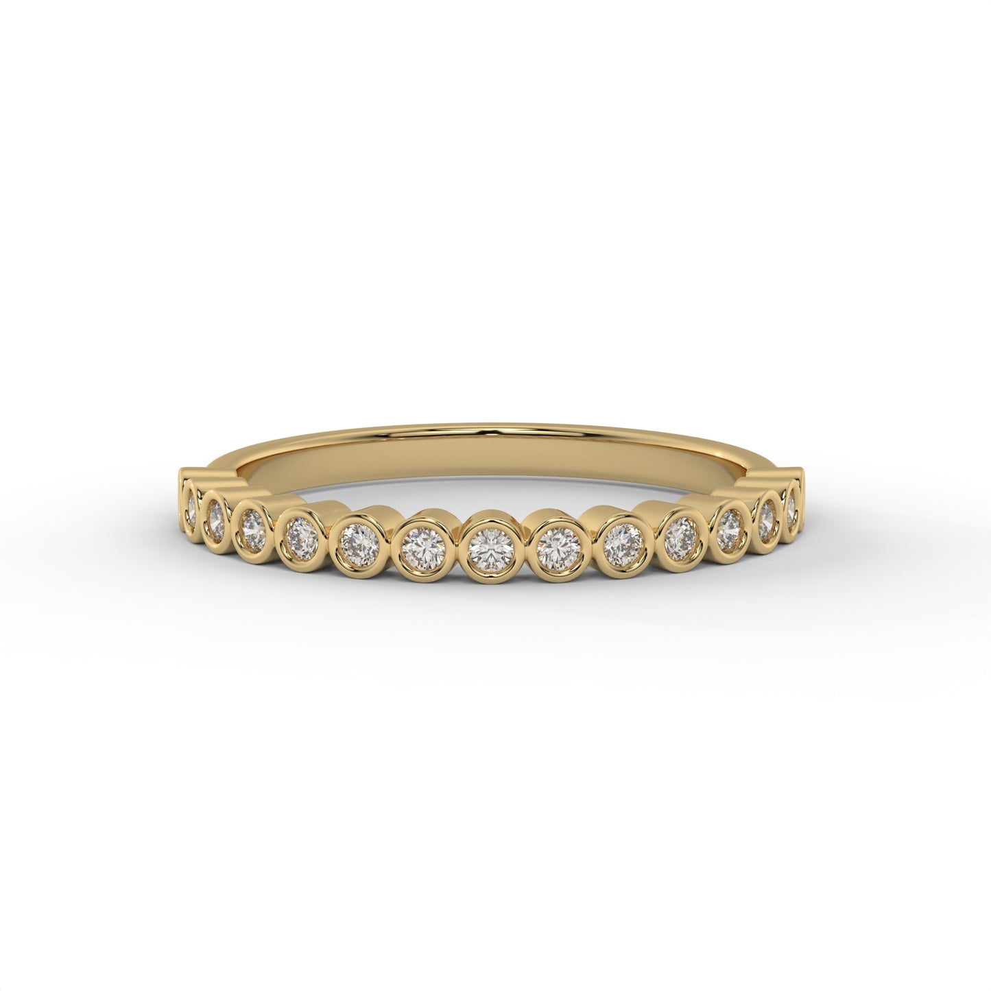 1.8MM Bezel Set Round Floating Lab Diamond Wedding Band – 14K Gold (.25CTW)