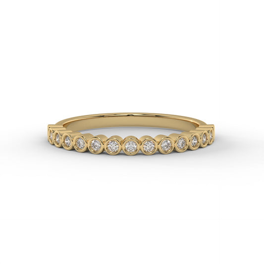 1.8MM Bezel Set Round Floating Lab Diamond Wedding Band – 14K Gold (.25CTW)