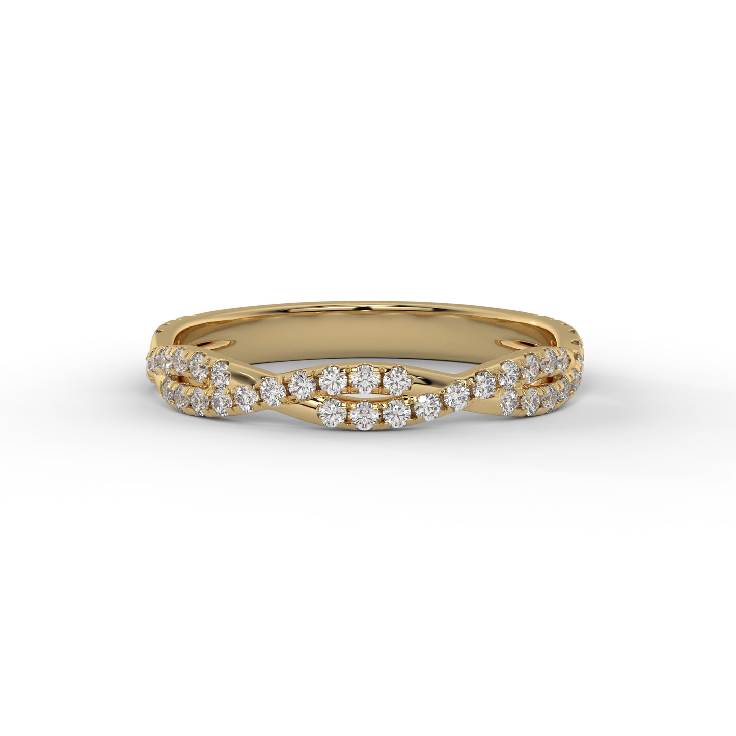 2.6MM Twist Lab Diamond Wedding Band – 14K Gold (.30CTW)