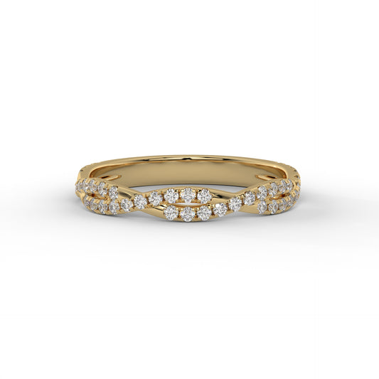 2.6MM Twist Lab Diamond Wedding Band – 14K Gold (.30CTW)