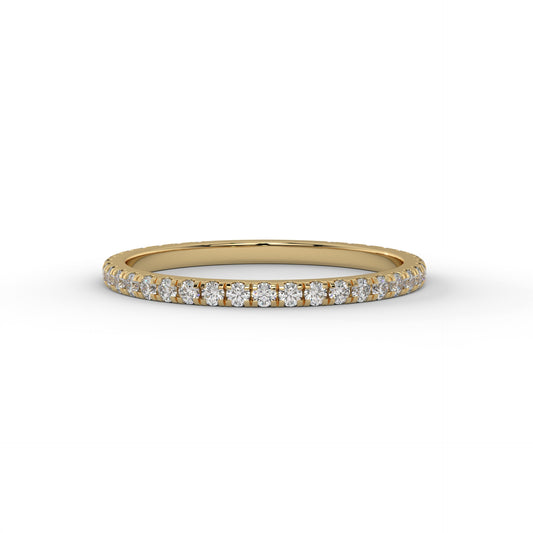 1.5MM 3/4 Pave Lab Diamond Wedding Band – 14K Gold (.28CTW)