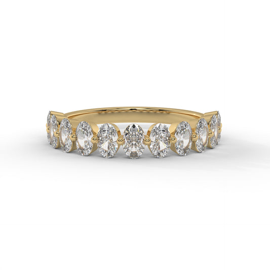 4MM Oval Floating Lab Diamond Wedding Band – 14K Gold (1.10CTW)