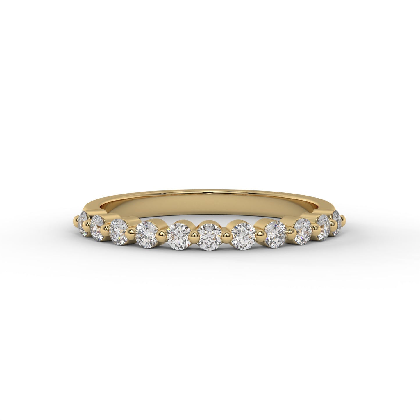 Half Floating Round Lab Diamond Wedding Band – 14K Gold (.33CTW)