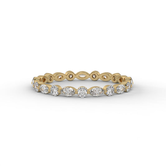 2MM Round & Marquise Floating Lab Diamond Eternity Band – 14K Gold (.65CTW)