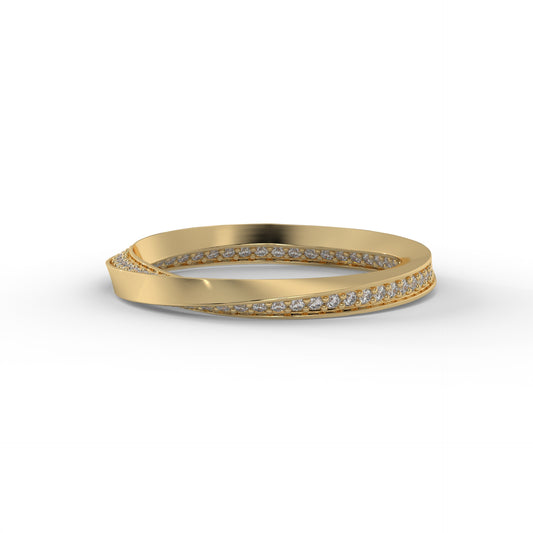 Twisted Square Lab Diamond Wedding Band – 14K Gold (.50CTW)
