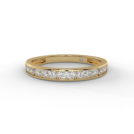 2.8MM Channel Set Round Lab Diamond Wedding Band – 14K Gold (.60CTW)