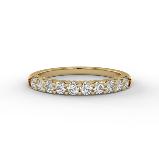 2.6MM Round Shared Prong Lab Diamond Wedding Band – 14K Gold