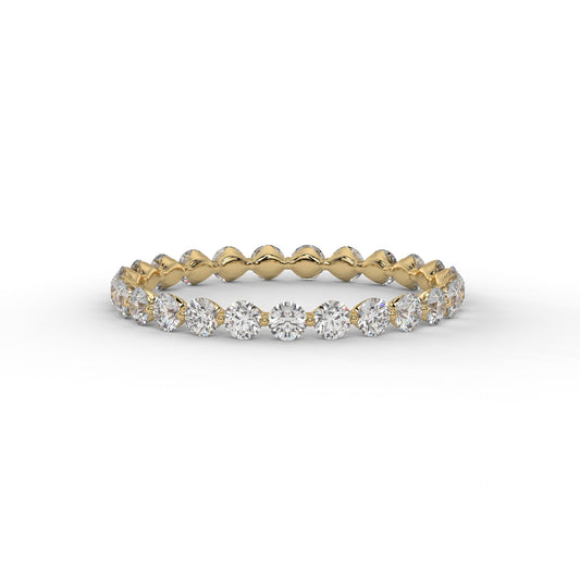 Round Floating Lab Diamond Wedding Band – 14K Gold (1CTW)