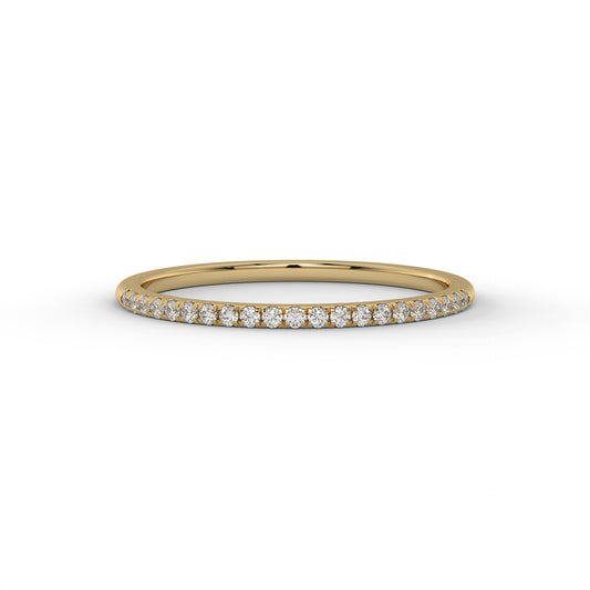 1.2MM Extra Petite Pave Lab Diamond Wedding Band – 14K Gold (.085CTW)