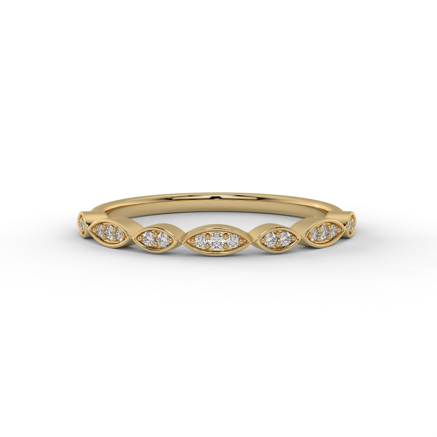 1.5MM Round Accent Lab Diamond Wedding Band – 14K Gold (.10CTW)