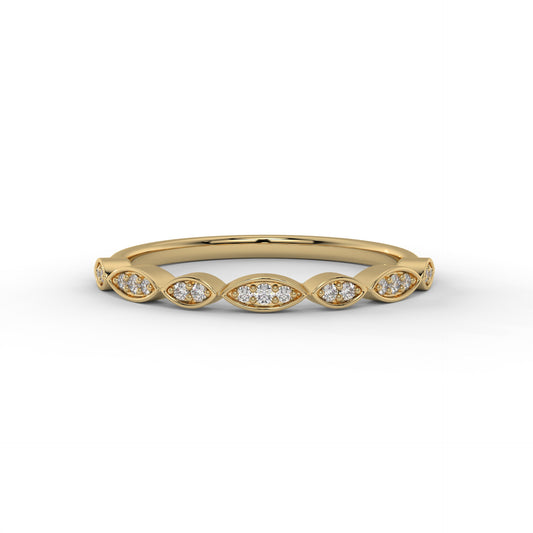 1.5MM Round Accent Lab Diamond Wedding Band – 14K Gold (.10CTW)