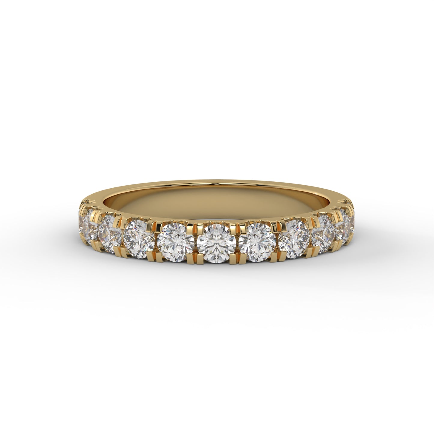 3MM Half Pave Lab Diamond Wedding Band – 14K Gold (.90CTW)
