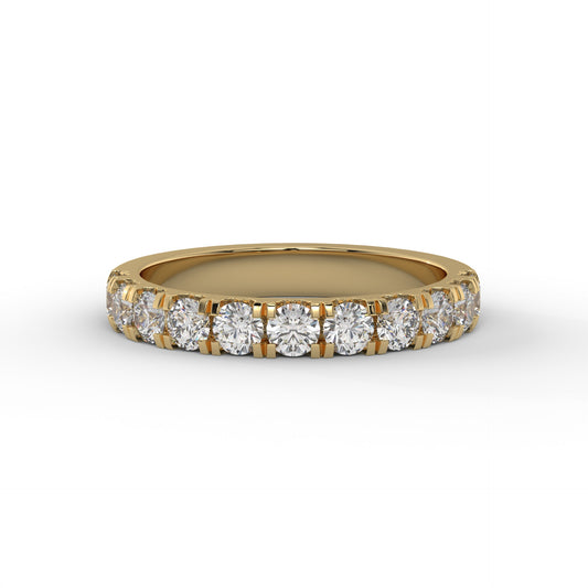 3MM Half Pave Lab Diamond Wedding Band – 14K Gold (.90CTW)